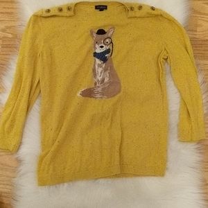 Yellow Talbot's Sweater with Fox Size Small